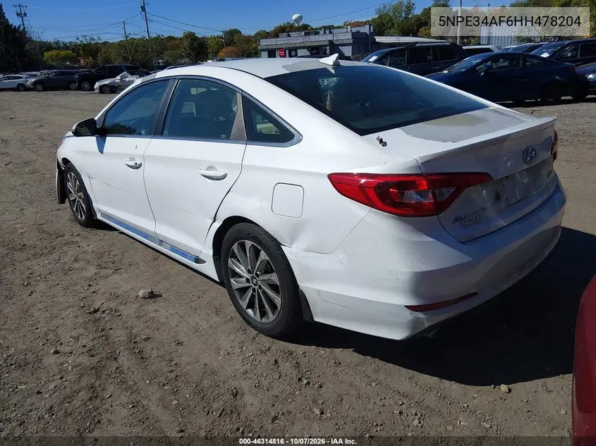 2017 HYUNDAI SONATA VIN 5NPE34AF6HH478204 — фото 3