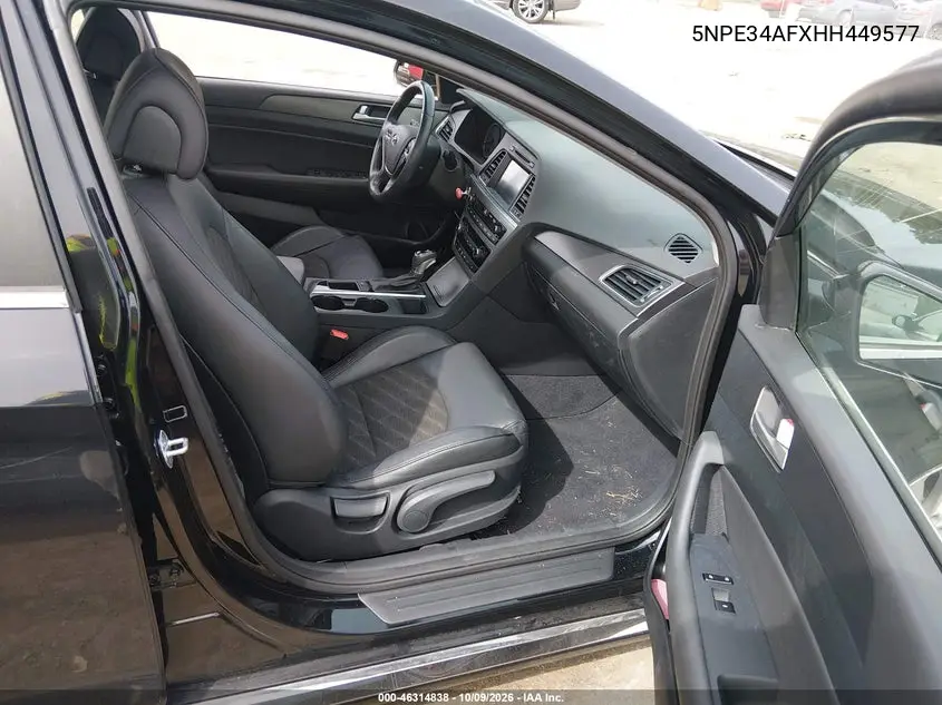 2017 HYUNDAI SONATA VIN 5NPE34AFXHH449577 — фото 5