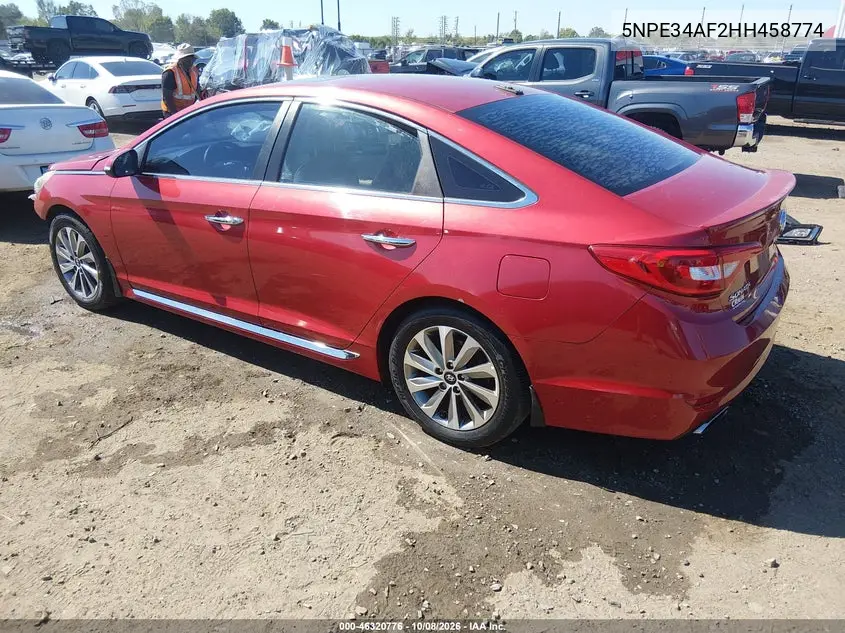 2017 HYUNDAI SONATA VIN 5NPE34AF2HH458774 — фото 3