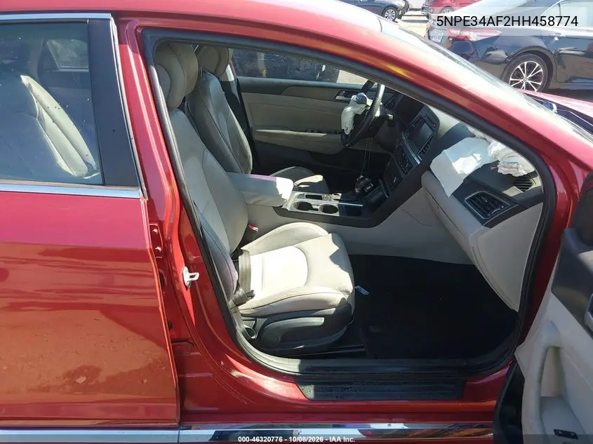 2017 HYUNDAI SONATA VIN 5NPE34AF2HH458774 — фото 5