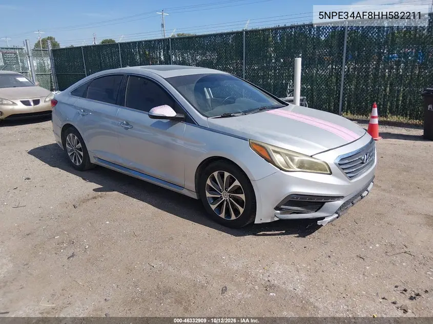 HYUNDAI SONATA 2017, VIN 5NPE34AF8HH582211