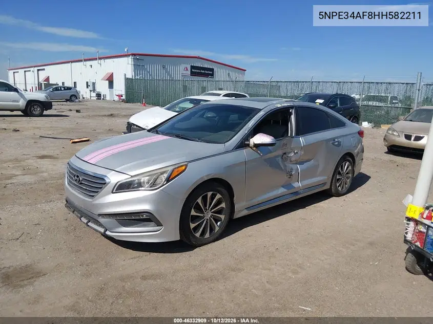 2017 HYUNDAI SONATA VIN 5NPE34AF8HH582211 — фото 2