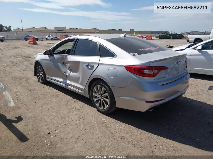 2017 HYUNDAI SONATA VIN 5NPE34AF8HH582211 — фото 3