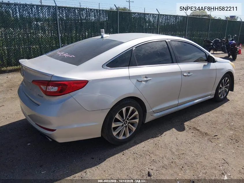 2017 HYUNDAI SONATA VIN 5NPE34AF8HH582211 — фото 4