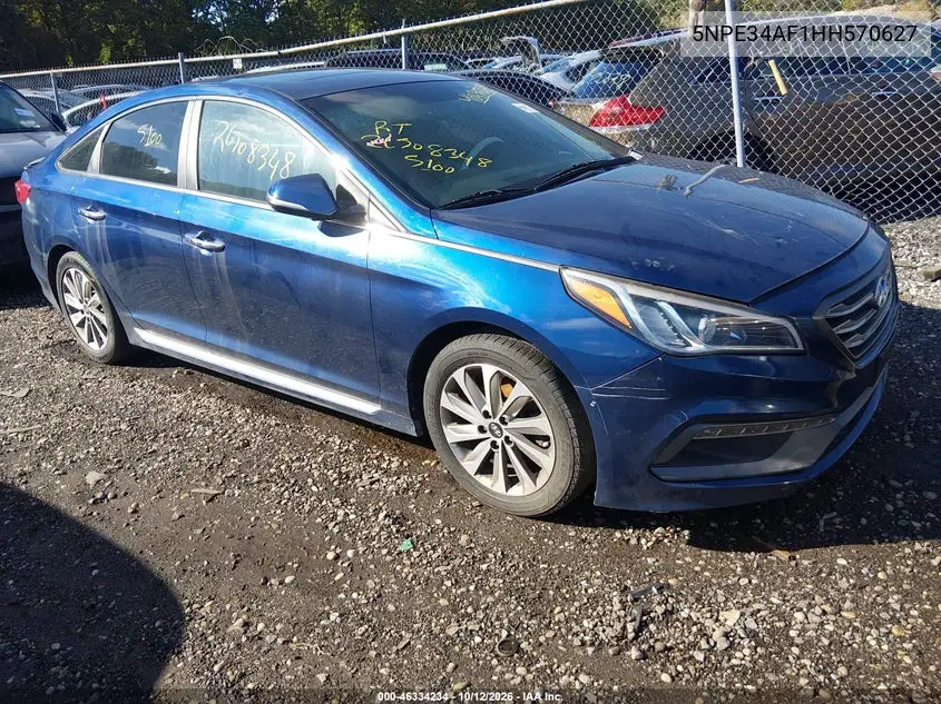 HYUNDAI SONATA 2017, VIN 5NPE34AF1HH570627