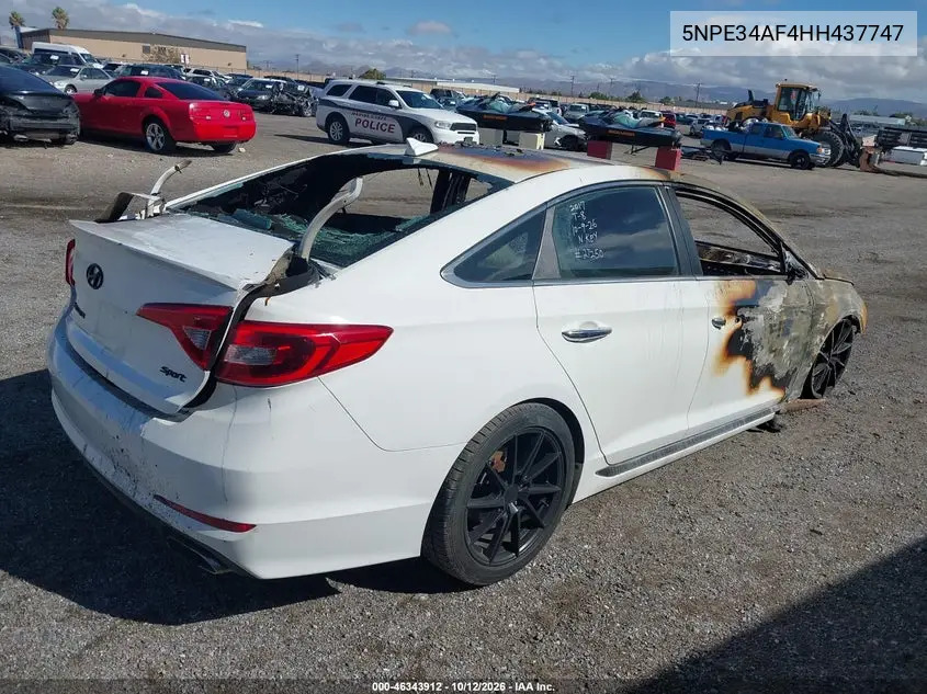 2017 HYUNDAI SONATA VIN 5NPE34AF4HH437747 — фото 4