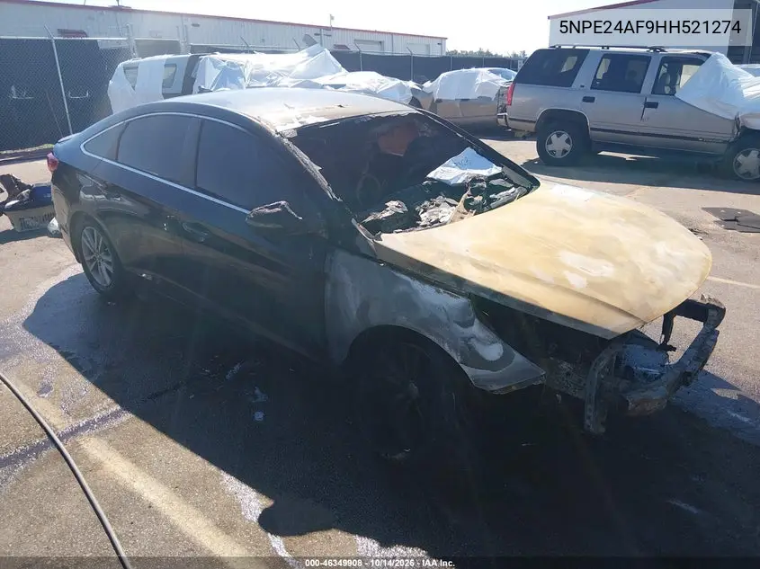 HYUNDAI SONATA 2017, VIN 5NPE24AF9HH521274