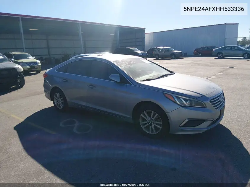 HYUNDAI SONATA 2017, VIN 5NPE24AFXHH533336