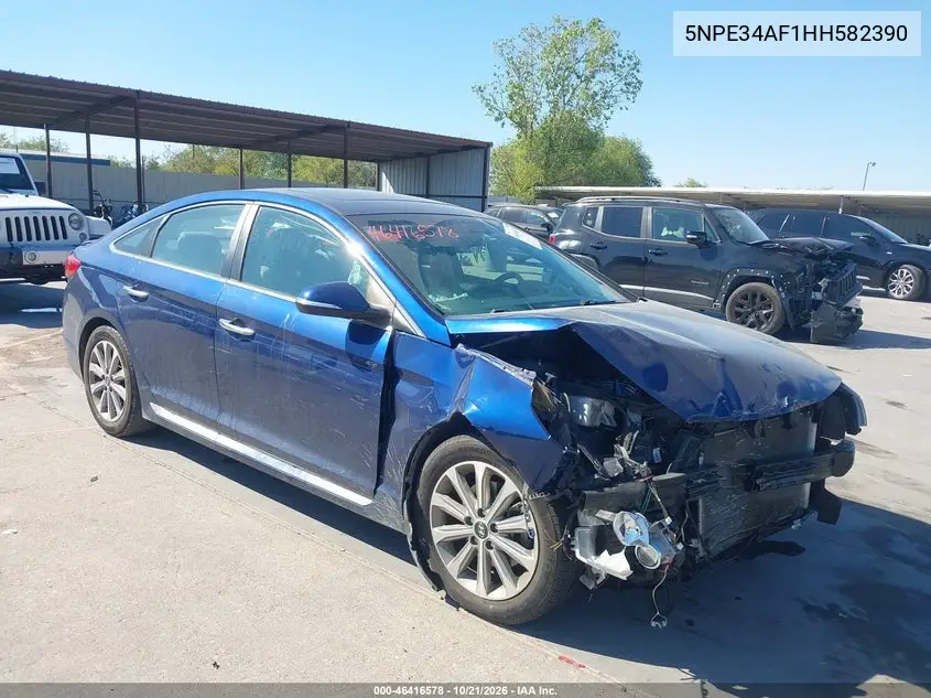 HYUNDAI SONATA 2017, VIN 5NPE34AF1HH582390