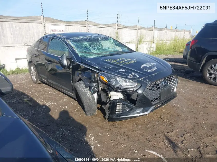 HYUNDAI SONATA 2018, VIN 5NPE34AF5JH722091