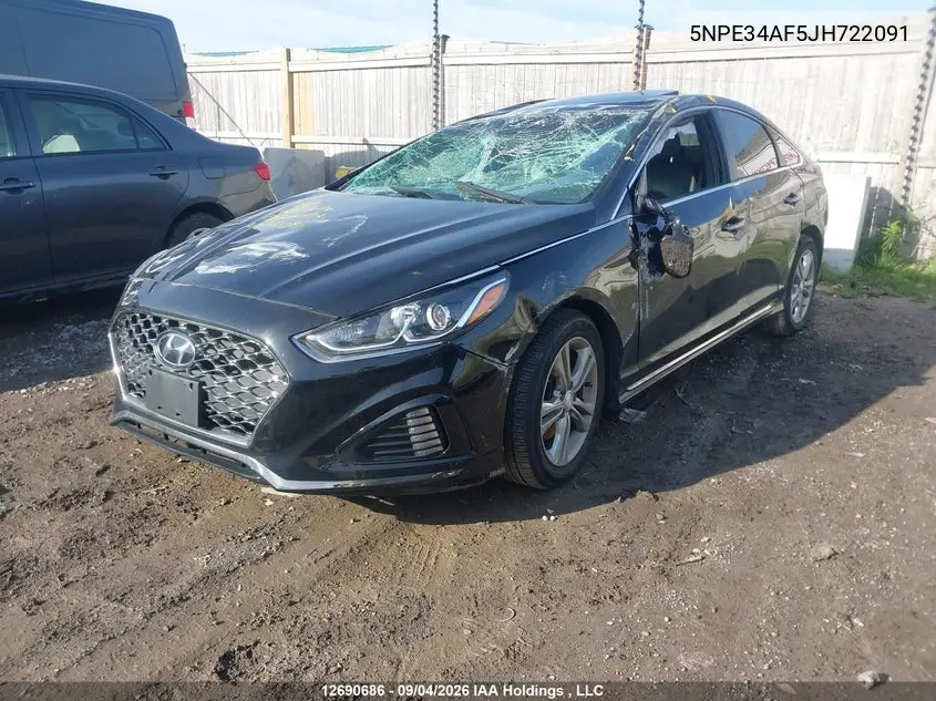 2018 HYUNDAI SONATA VIN 5NPE34AF5JH722091 — фото 2