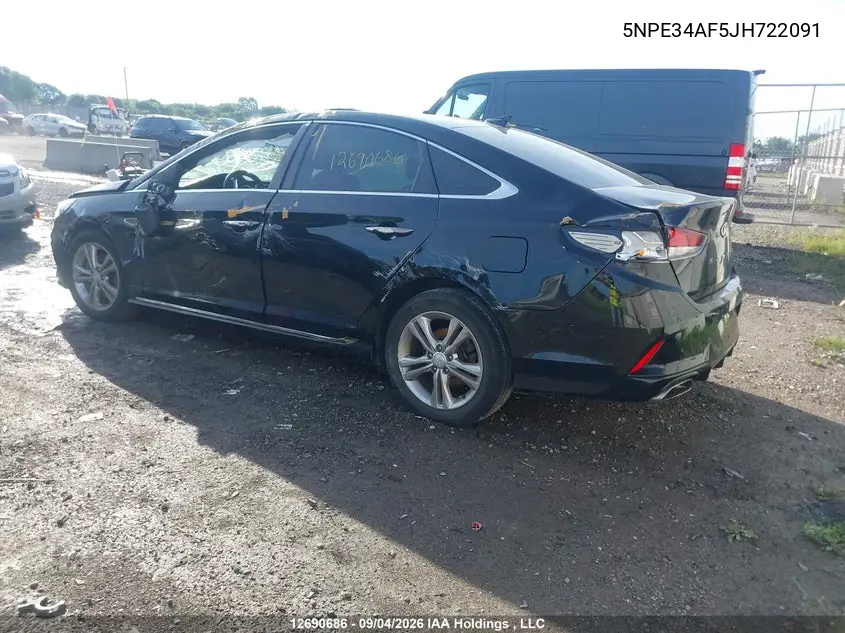 2018 HYUNDAI SONATA VIN 5NPE34AF5JH722091 — фото 3