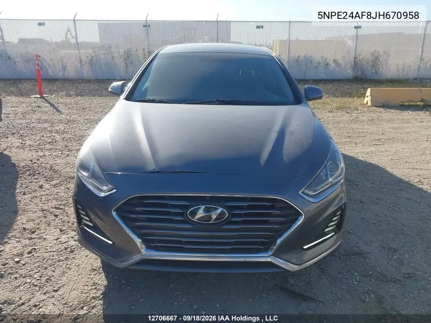2018 HYUNDAI SONATA VIN 5NPE24AF8JH670958 — фото 11