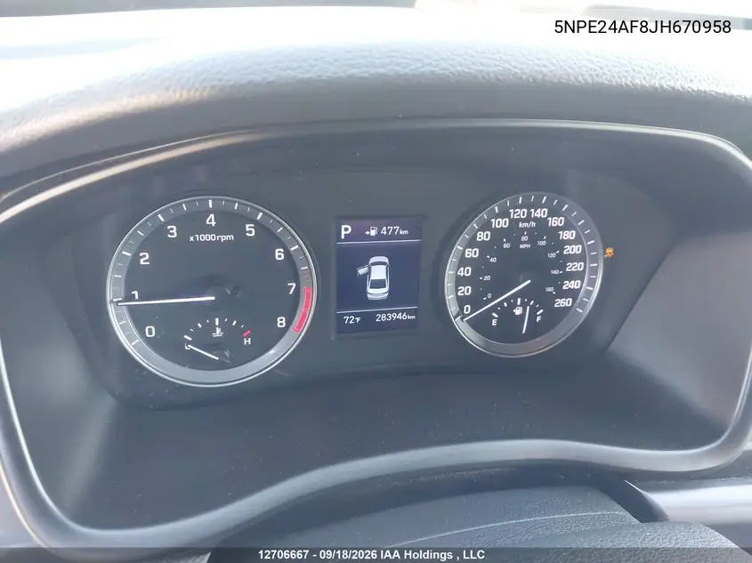 2018 HYUNDAI SONATA VIN 5NPE24AF8JH670958 — фото 14
