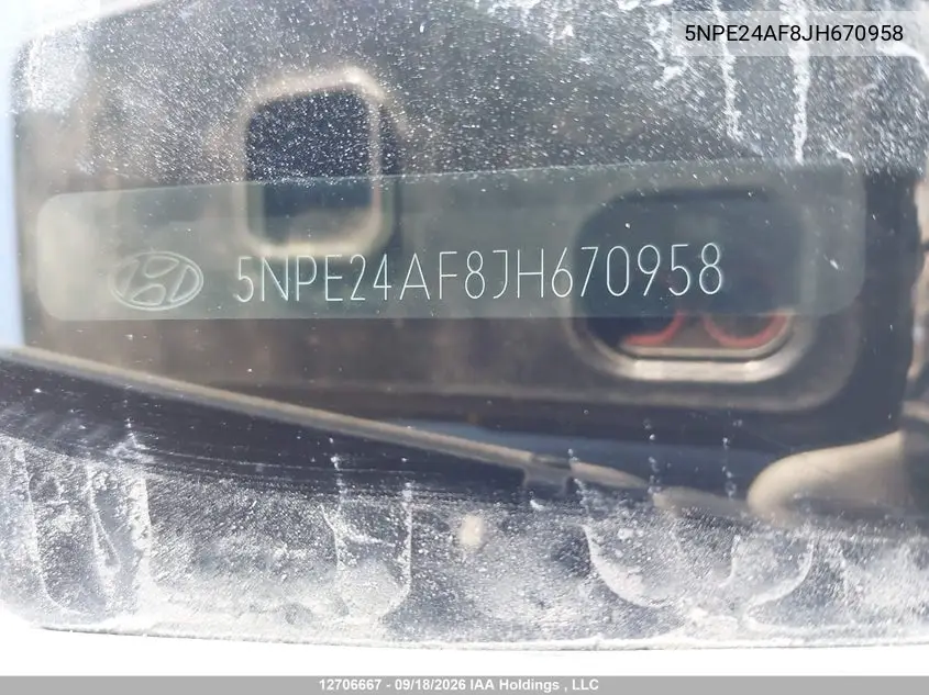 2018 HYUNDAI SONATA VIN 5NPE24AF8JH670958 — фото 19