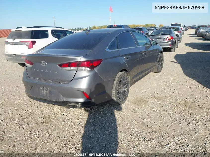 2018 HYUNDAI SONATA VIN 5NPE24AF8JH670958 — фото 4