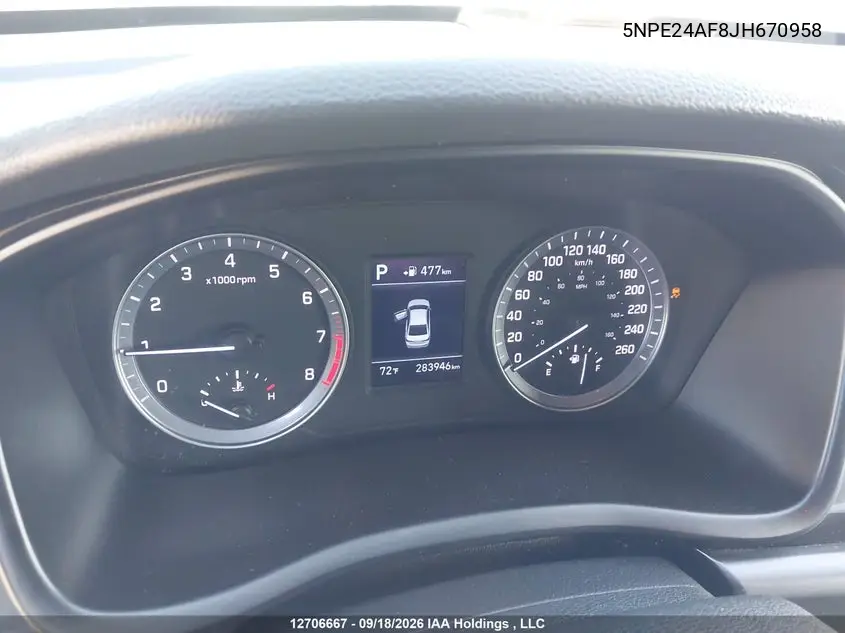 2018 HYUNDAI SONATA VIN 5NPE24AF8JH670958 — фото 7