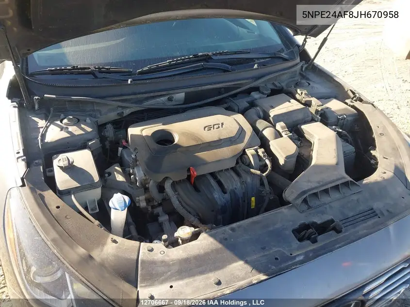 2018 HYUNDAI SONATA VIN 5NPE24AF8JH670958 — фото 9