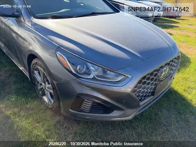 HYUNDAI SONATA 2018, VIN 5NPE34AF2JH717642