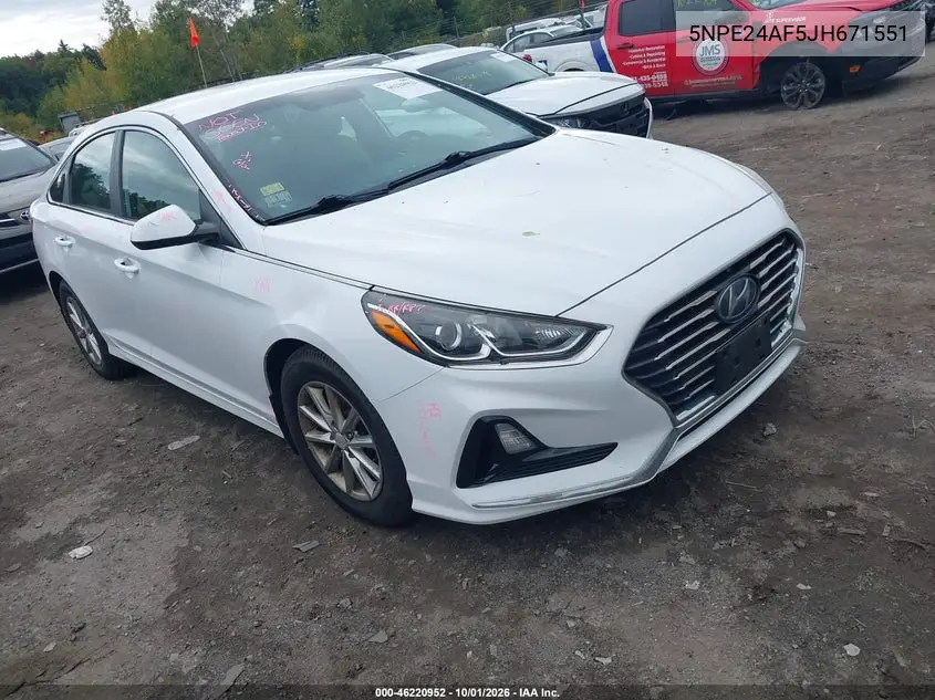 HYUNDAI SONATA 2018, VIN 5NPE24AF5JH671551