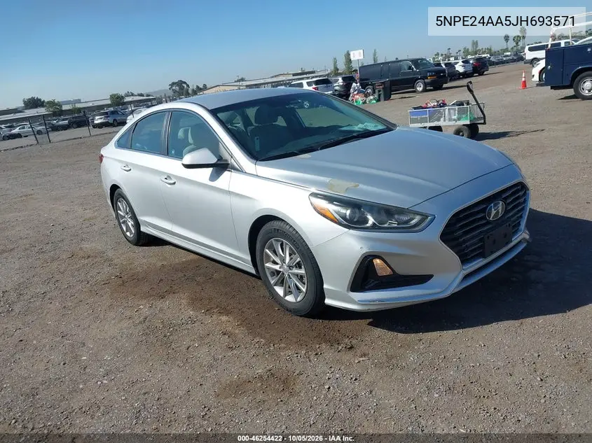 HYUNDAI SONATA 2018, VIN 5NPE24AA5JH693571