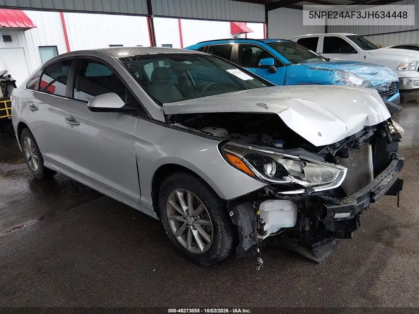 HYUNDAI SONATA 2018, VIN 5NPE24AF3JH634448
