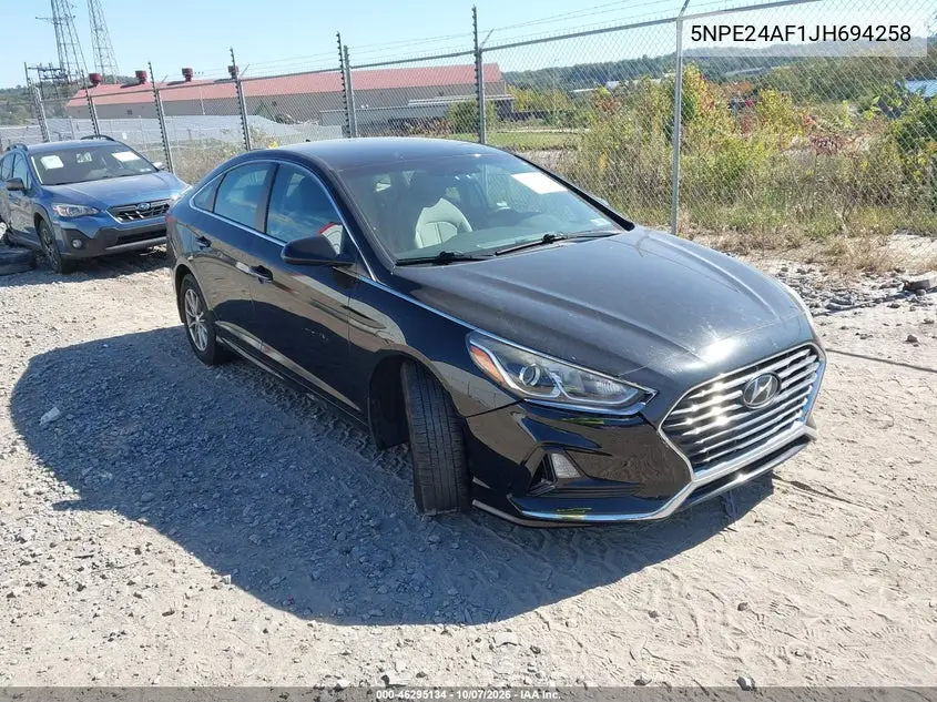 HYUNDAI SONATA 2018, VIN 5NPE24AF1JH694258
