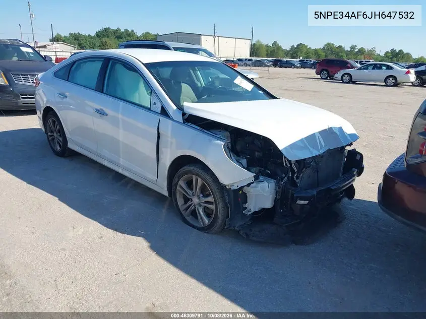 HYUNDAI SONATA 2018, VIN 5NPE34AF6JH647532
