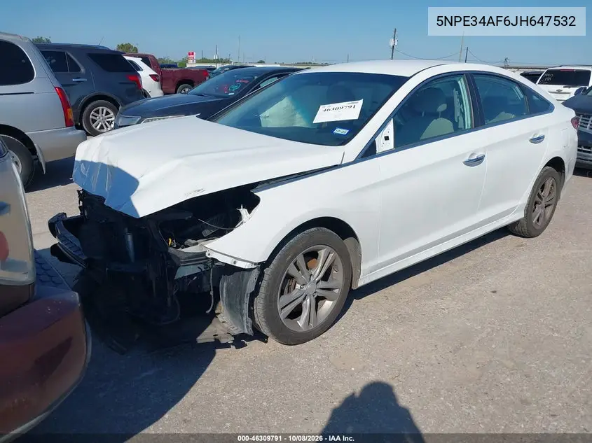 2018 HYUNDAI SONATA VIN 5NPE34AF6JH647532 — фото 2