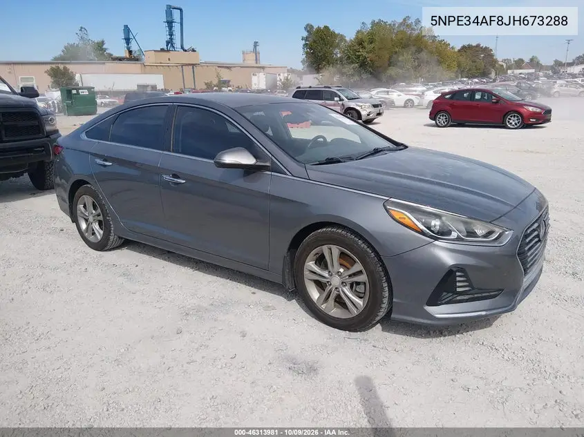 HYUNDAI SONATA 2018, VIN 5NPE34AF8JH673288