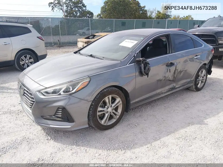 2018 HYUNDAI SONATA VIN 5NPE34AF8JH673288 — фото 2