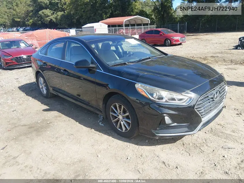 HYUNDAI SONATA 2018, VIN 5NPE24AF9JH722940