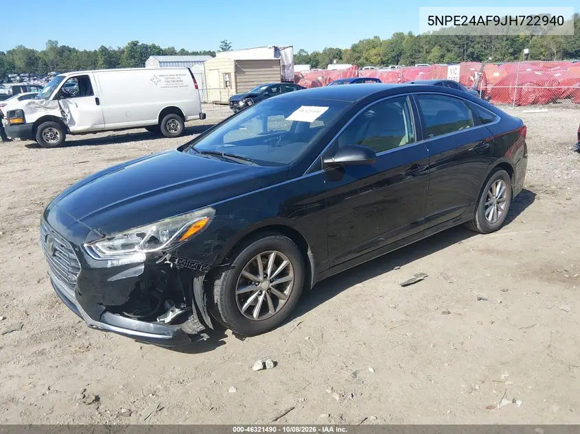 2018 HYUNDAI SONATA VIN 5NPE24AF9JH722940 — фото 2