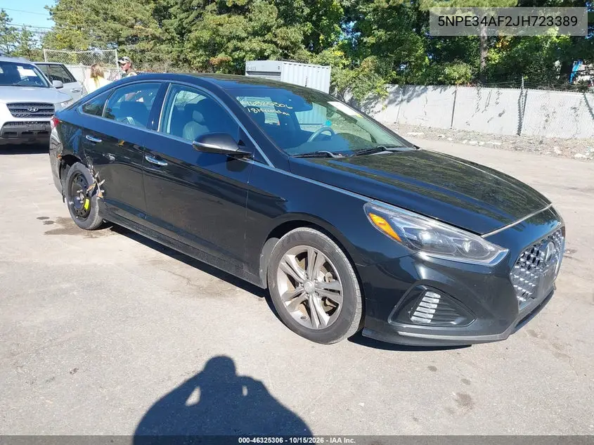 HYUNDAI SONATA 2018, VIN 5NPE34AF2JH723389