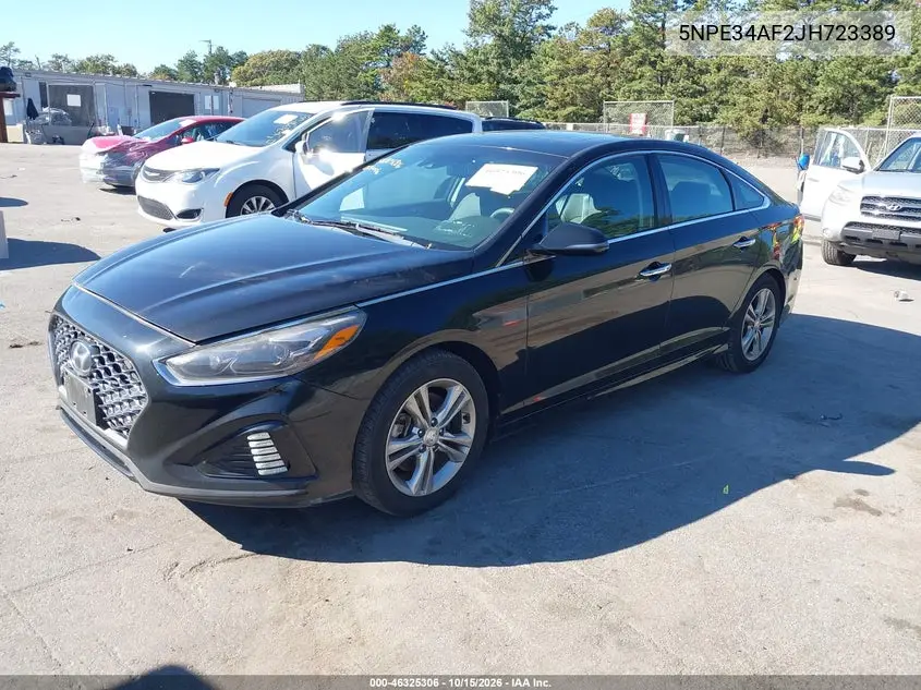 2018 HYUNDAI SONATA VIN 5NPE34AF2JH723389 — фото 2