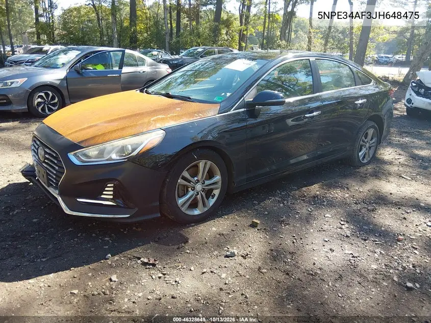 2018 HYUNDAI SONATA VIN 5NPE34AF3JH648475 — фото 2