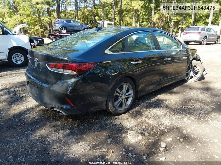 2018 HYUNDAI SONATA VIN 5NPE34AF3JH648475 — фото 4