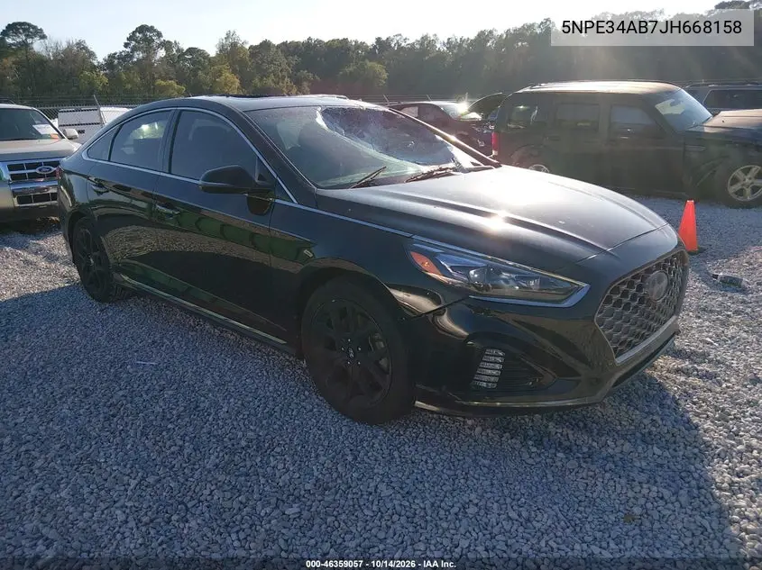 HYUNDAI SONATA 2018, VIN 5NPE34AB7JH668158