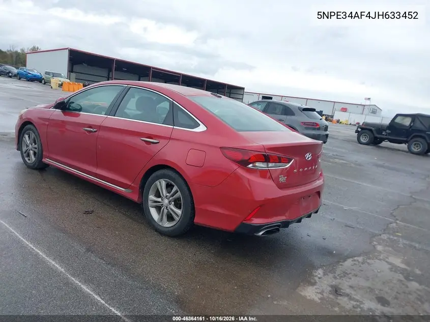 2018 HYUNDAI SONATA VIN 5NPE34AF4JH633452 — фото 3