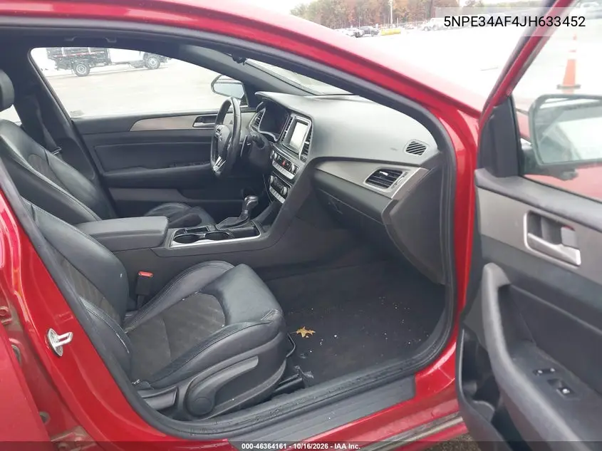 2018 HYUNDAI SONATA VIN 5NPE34AF4JH633452 — фото 5