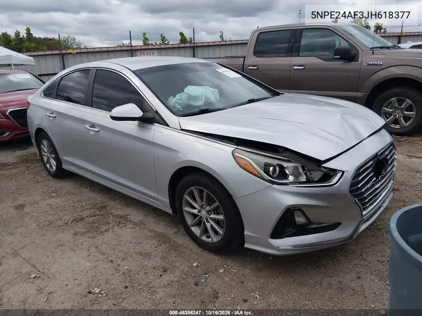 HYUNDAI SONATA 2018, VIN 5NPE24AF3JH618377