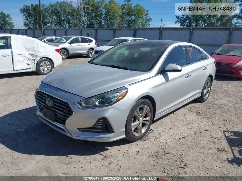 2019 HYUNDAI SONATA VIN 5NPE34AF1KH748480 — фото 2