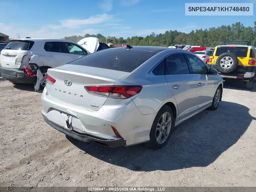 2019 HYUNDAI SONATA VIN 5NPE34AF1KH748480 — фото 4