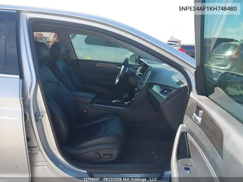 2019 HYUNDAI SONATA VIN 5NPE34AF1KH748480 — фото 5