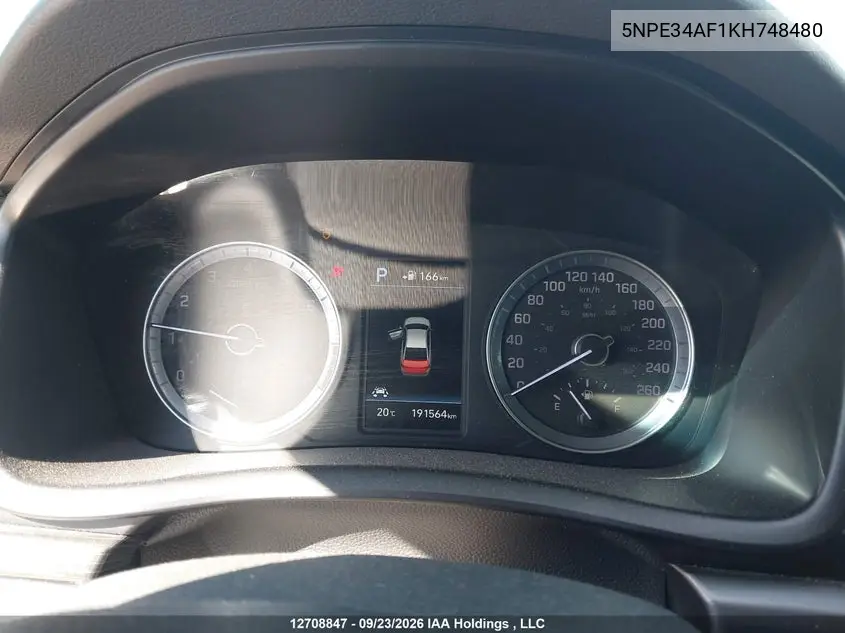 2019 HYUNDAI SONATA VIN 5NPE34AF1KH748480 — фото 7