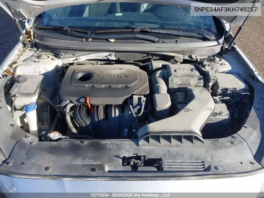 2019 HYUNDAI SONATA VIN 5NPE34AF3KH749257 — фото 10