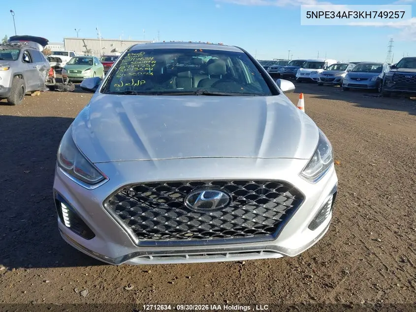 2019 HYUNDAI SONATA VIN 5NPE34AF3KH749257 — фото 12