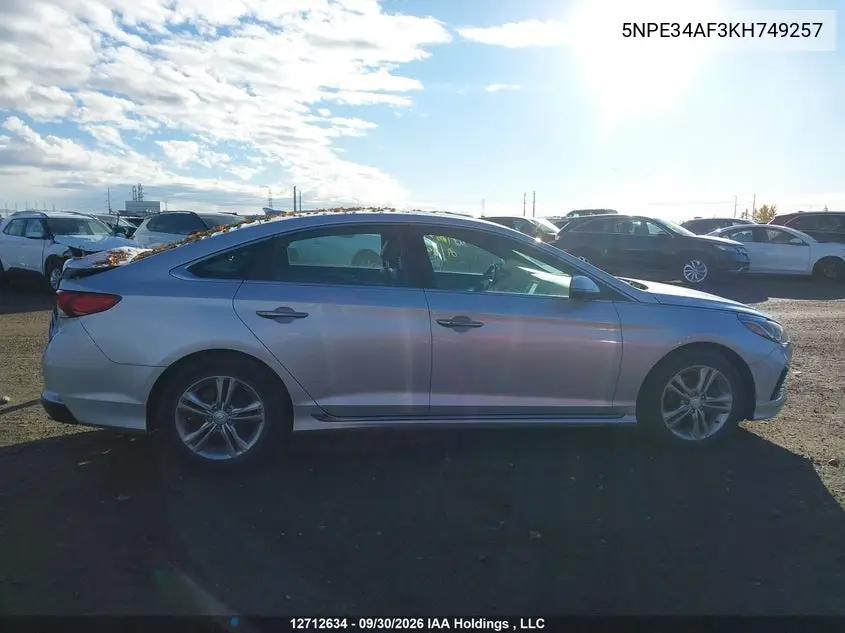 2019 HYUNDAI SONATA VIN 5NPE34AF3KH749257 — фото 13
