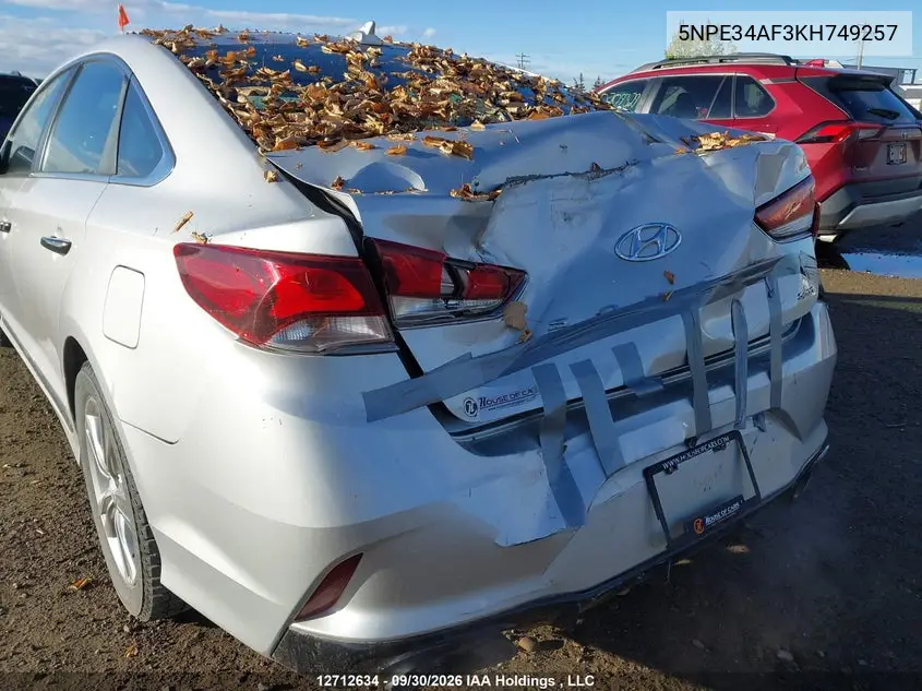 2019 HYUNDAI SONATA VIN 5NPE34AF3KH749257 — фото 6