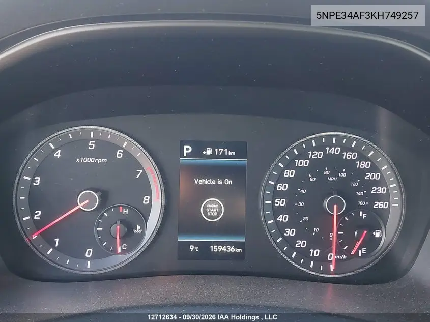 2019 HYUNDAI SONATA VIN 5NPE34AF3KH749257 — фото 7